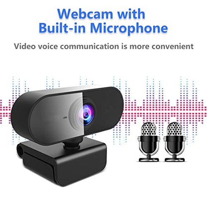 FWV Webcam with Microphone&1080P HD Web Cam,Stand for PC/MAC/Laptop/Desktop, Wide Angle Web Cameras for YouTube,Skype,Zoom,Xbox One,Video Calling,Studying and PS4 - color: Black -PC, style: 1080p webcam