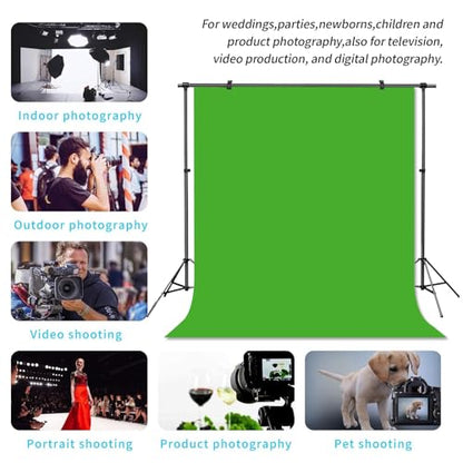 Green Screen Backdrop Chromakey Virtual Green Screen Background Sheet Fabric Wrinkle Resistance Photo Background for Photo Studio Shooting Props 5x7FT - color: Green, size: 5x7FT