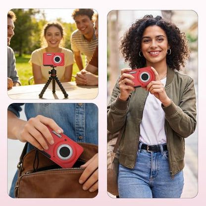 Case for Kodak PIXPRO FZ55,FZ55 Accessories,Soft Silicone Protective Case,Comes with 2 Screen Protectors and 1 Wrist Strap - Rose red - color: Rose red