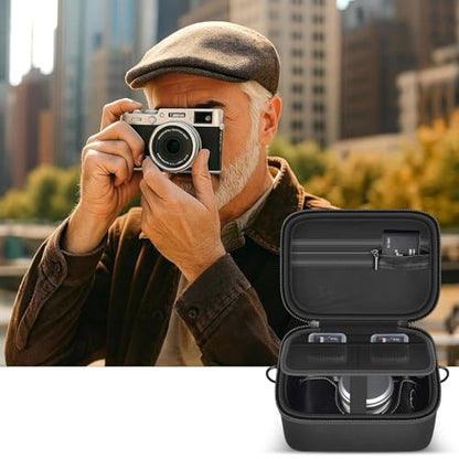 GWCASE Digital Camera Case Compatible with Fujifilm X100VI X100V X100F X100S X-E5, Portable Travel Carrying Bag Fits Camera with Strap & Protective Cover, 6mm Thickened EVA Protective Shell,Case Only - style: For Device With Protective Case & Strap