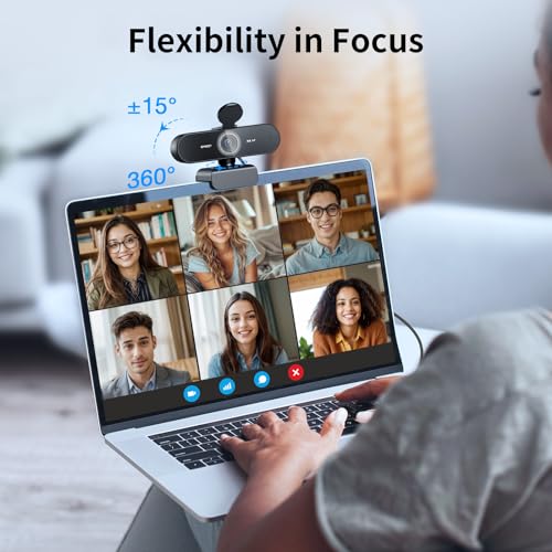 EMEET NOVA 4K Webcam for PC - Ultra 4K HD, PDAF Autofocus, Dual Omnidirectional Mics, 73° FOV, Auto Light Correction, USB-A, Privacy Cover, Ideal for High-End Business Meetings&Live Streaming - style: 4K PDAF Focus 2 Mics