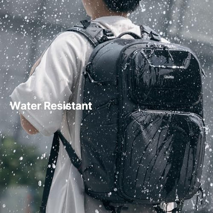 ULANZI BP10 35L Hardshell Camera Backpack, Professional Splash-proof Photography Camera Case Anti Theft Travel f Photographers Unisex Drone DSLR Mirrorless Camera Lens Tripod Holder 17'' Laptop Black