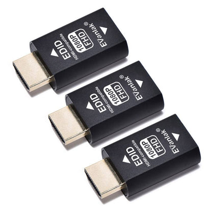 EVanlak Hdmi Edid Emulator Passthrough Eliminated Emulator Adapter 3rd Generrtion Work with Mac Thunderbolt to HDMI Switches/Extender/AV Receiver/Video Splitters -1920X1080@59hz-3pack - color: HDMI-Compatibl EDID 1080-3P