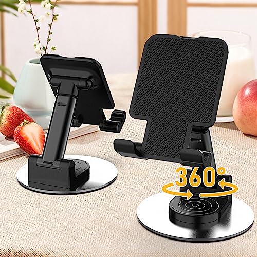 Meetuo Rotatable Cell Phone Stand for Desk, Phone Holder | Height Angle Adjustable, Portable Phone Stand, Compatible for Smartphones iPhone, Desktop