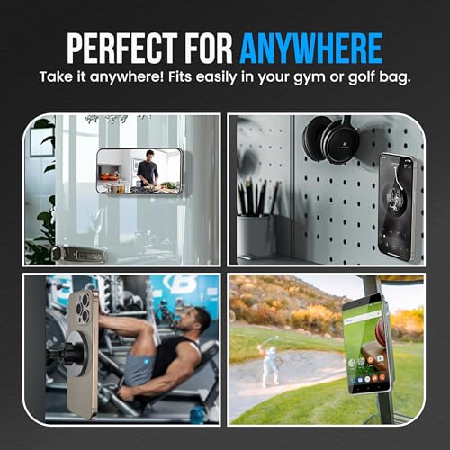 Magnetic Phone Holder for Gym with Dual-Sided N52 Super Magnets, Strong Magnetic Phone Mount for All Phones, Attaches to Metal Surfaces, Portable Gym Accessories for Men & Women, Secure Grip - style: Magnet mount