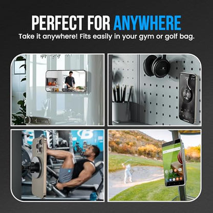 Magnetic Phone Holder for Gym with Dual-Sided N52 Super Magnets, Strong Magnetic Phone Mount for All Phones, Attaches to Metal Surfaces, Portable Gym Accessories for Men & Women, Secure Grip - style: Magnet mount