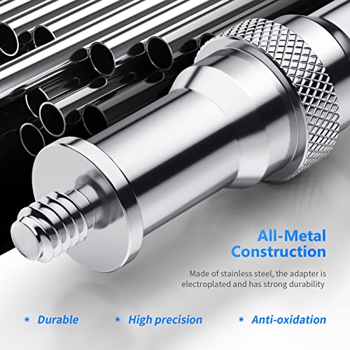 NEEWER Pack of 3 Standard 1/4 to 3/8 Inch Metal Converter Thread Adapter Spigot Stud for Studio Light Stand, Hotshoe/Coldshoe Adapter, Ball Head, Wireless Flash Receiver, Trigger - ST23 - style: ST23