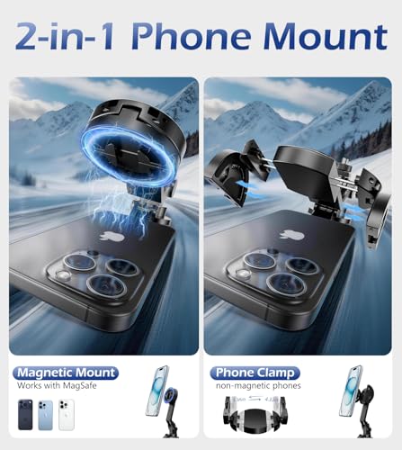 UBeesize 70'' Magnetic Selfie Stick Tripod for iPhone, MagSafe Tripod with 2-in-1 Phone Clamp & 1/4'' Screw Mount, Phone Tripod Stand with Remote, 4-Leg Stable Selfie Stick for Camera & GoPro - size: 70in