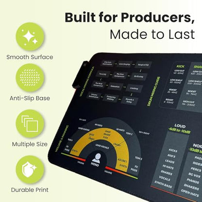 Mixing Mastering Cheat Sheet Mousepad Regular (XXL with LED (800x300mm)) - size: XXL with LED (800x300mm)