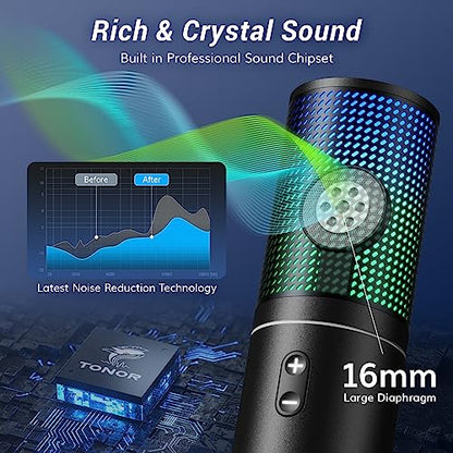TONOR USB Podcast Microphone, Gaming PC Studio Streaming Mic Kit for Gamer, Recording Condenser Equipment Cardioid Microfono for Singing, YouTube, 200 cm/78inch Cable, with Adjustable Arm Stand, Q9S - style: Q9S