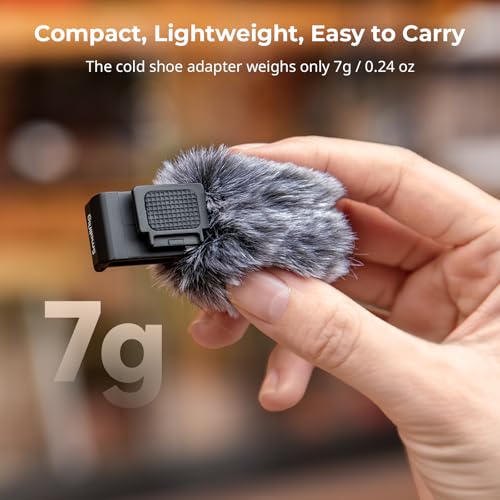 SmallRig Cold Shoe Adapter with Wind Muff Windshield for Sony ZV-1F / ZV-E10 / ZV-1 / ZV-E1 / ZV-1 II, Wind Furry for Light Microphone Attachment - 3526