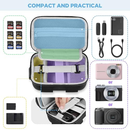 TAAOKA Digital Camera Case, Protective & Lightweight Camera Case with 3 Carrying Ways, Waterproof & Shockproof Small Camera Bag for Power Shot/Sony DSCW800/DSCW830 - Black - color: #1 Black, style: Style1