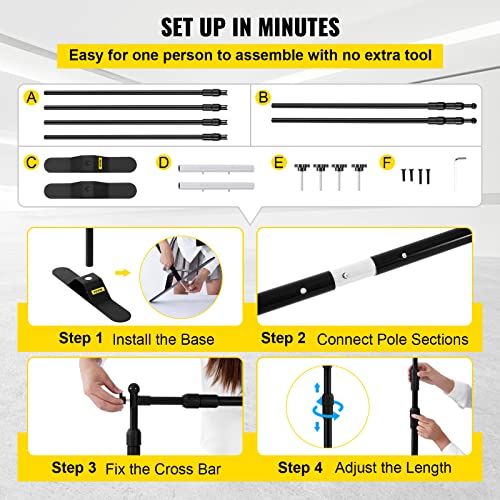 VEVOR Backdrop Stand 10 x 8 Ft, Height Adjustable Background Stand with 1 Carrying Bag, Photo Backdrop for Party Wedding Studio Trade Show - size: 10 x 8 Ft