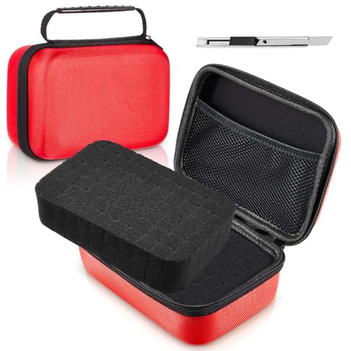 Relaxweex EVA Hard Case with Customizable Foam 13.5 x 9.8 x 5.5 Inchprotective EVA Carrying Case Shockproof Outdoor for Camera, Digital Products, Electronic Instruments with Knife, Red - color: Red, size: 13.5 x 9.8 x 5.5 inch