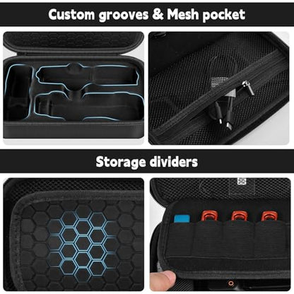 Boobowl Hard Case for DJI Osmo Pocket 3 Creator Combo, Portable Travel Storage Bag Fits Camera with Original Protective Cover, Battery Handle & Mic 2, Shockproof Organizer with Shoulder Strap - Black