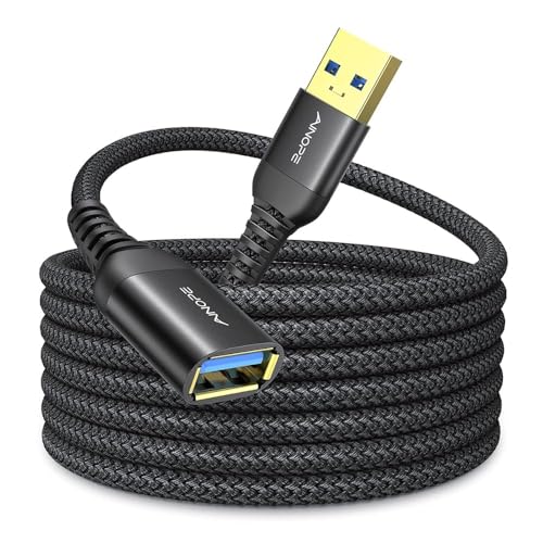 AINOPE USB Extension Cable,USB Extender,USB 3.0 Extension Cable, Male to Female Cord High Data Transfer Compatible with Webcam,Keyboard,Flash Drive,Hard Drive,Printer,23FT,Black
