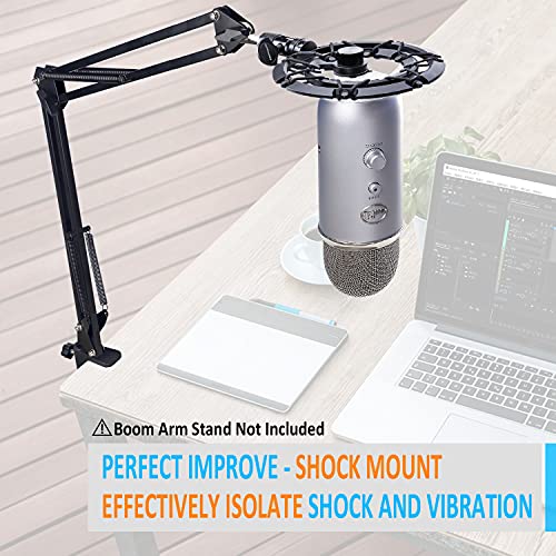 Youshares Blue Yeti Shock Mount with Foam Windscreen, Alloy Shockmount Reduces Vibration, Compatible for Yeti Microphones - color: Shock Mount with Foam Windscreen