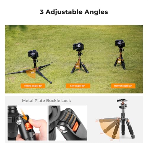K&F CONCEPT Mini Desktop Tripod, 20.5''/ 52cm Compact Desk Tripod with 360 Degree Ball Head, 1/4 inch Quick Release Plate for Camera Video Camcorder, Load up to 13.22 lbs/6 KG - style: S225A1+BH-25