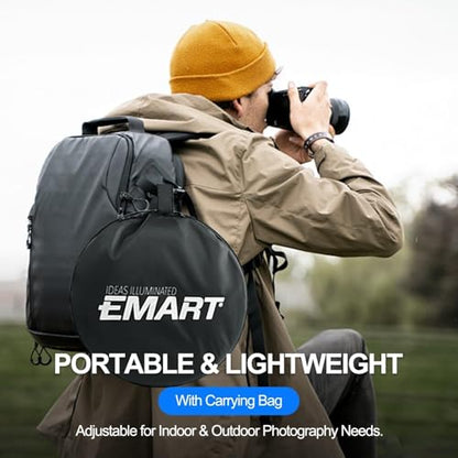 EMART 24'' (60cm) 5 in 1 Photo Collapsible Photography Reflector with Bag - Portable Camera Panel for Studio Video,Outdoor Lighting, Indoor Shooting, Portraint -Translucent, White, Silver, Gold, Black