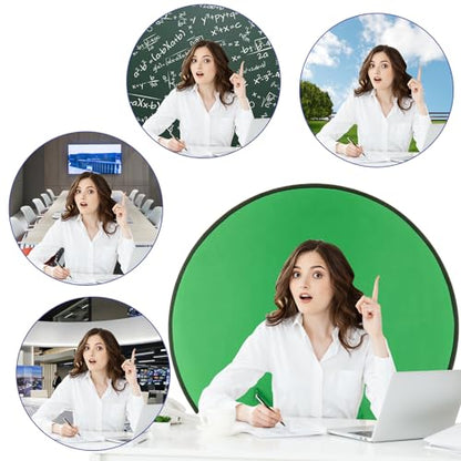 Cosmos 1 Pc Blue Screen Backdrop 43 in / 110 cm Diameter Foldable Portable Photography Background Green Screen Chroma Key Backdrop for Photography Photo Video Studio, Live Streaming, Video Meeting - color: Blue & Green (Double Sides)