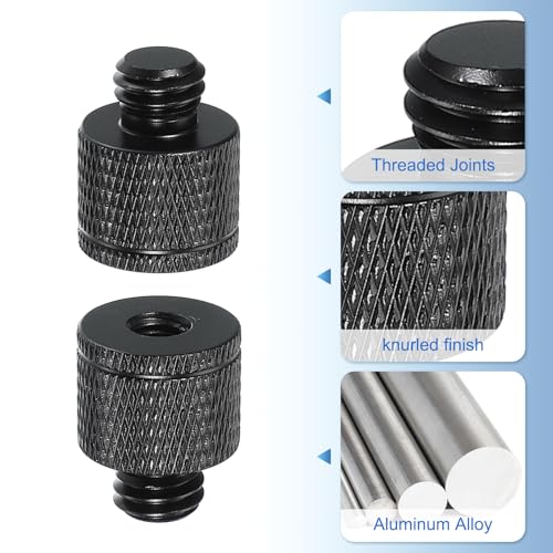 PATIKIL Tripod Screw Adapter M6 Female to 3/8 Male, 4 Pcs Tripod Nut Connectors Camera Mount Screw Camera Double Head Converter for Microphone Holder Magic Arms Accessories, 20 mm - size: M6 Female to 3/8 Male,20 mm
