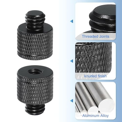 PATIKIL Tripod Screw Adapter M6 Female to 3/8 Male, 4 Pcs Tripod Nut Connectors Camera Mount Screw Camera Double Head Converter for Microphone Holder Magic Arms Accessories, 20 mm - size: M6 Female to 3/8 Male,20 mm
