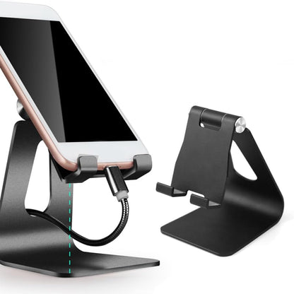 Angoily Angle-Adjustable Phone Holder Desktop Phone Support Cell Stand for Desk Fixed Viewing Angle for Movie Watching Live Streaming and Video Recording Compact Cellphone Stand Pedestal