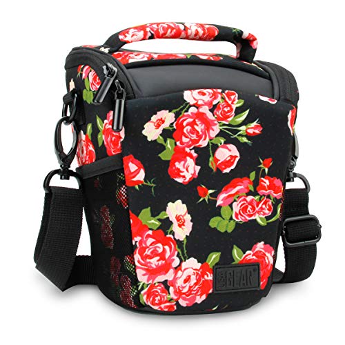 USA Gear DSLR Camera Case for Men and Women with Top Loading Accessibility, Adjustable Shoulder, Small Camera Sling Bag, Travel Padded Handle - Camera Holster Bag for Nikon, Canon, Panasonic (Floral) - color: Floral