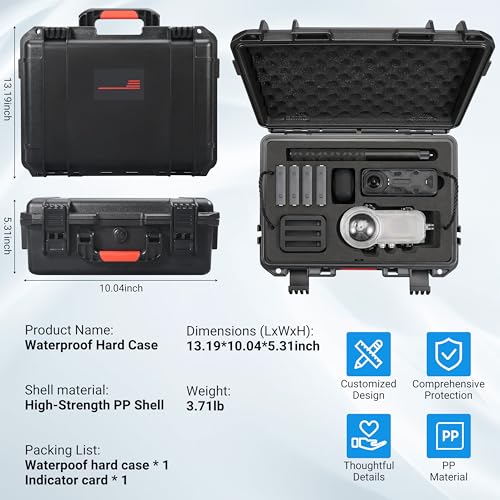 STARTRC VCR Carrying Case for Insta360 X4, Waterproof Travel Case Organizer for Insta 360 X4 Accessories with Double Layers, Large Storage, Hard Shell, for Charging Hub, Bullet Time, Metal Cage