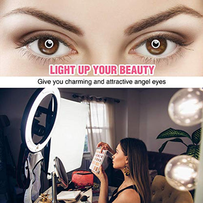 Ring Light 18 Inch LED Ringlight Kit with 73 inch Tripod Stand with Phone Holder Adjustable 3200-6000k Color Temperature Circle MUA Lighting for Camera for Vlog, Makeup,Youtobe, Video Shooting, Selfie - style: 18 Inch Ringlight