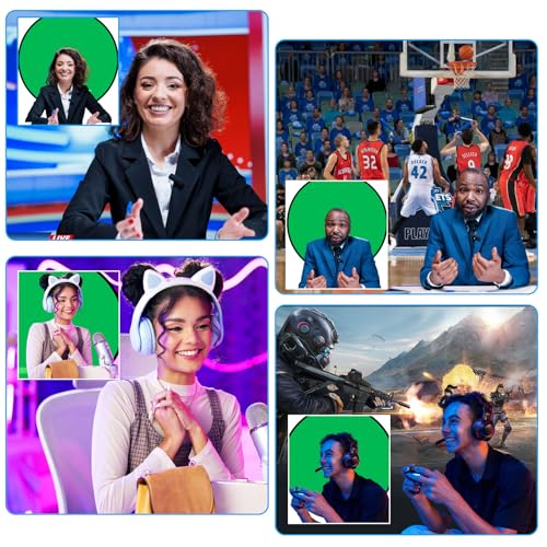 Portable Green Screen Chair with Stand 57 inch Double Sided Chroma Key Backdrop for Zoom/Streaming, Foldable Green Background for Photography, Video Chats, Gaming & Meetings