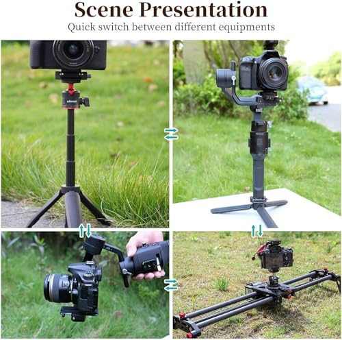 ULANZI F38 Camera Quick Release Plate w 1/4" to 3/8" Screw Thread, Quick Release System QR Plate Camera Tripod Mount Adapter for Sony Canon Monopod DSLR Stabilizer Slider DJI Switch Between Stablizer - size: F38