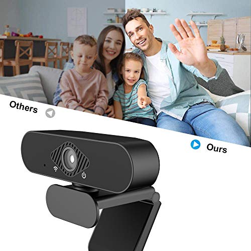 1080P Webcam with Microphone & Privacy Cover, Web Cam USB Camera, Computer HD Streaming Webcam for PC Desktop & Laptop w/Mic, Wide Angle Lens & Large Sensor for Superior Low Light