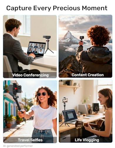 Webcam Tripod Stand, Height Extendable Tripod with 360° Swivel Balhead for Webcam/Camera/Phone, for NexiGo N60 Logitech Webcam C920 C922 C922x C925e C930 C930e C615 Brio 4K with 1/4" Thread