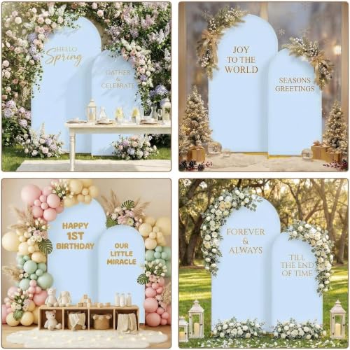 Toolterritary Metal Arch Backdrop Stand and Cover Set, 7.2FT, 6FT | Party Backdrop, Easy to Assemble, For Parties, Birthday, Baby Shower - color: Blue, size: 7.2ft, 6ft