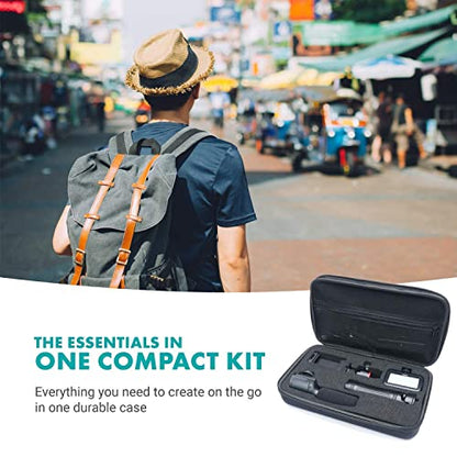 Movo iVlogger- iPhone Android USB Type-C Compatible Vlogging Kit Smartphone Video Kit Accessories: Phone Tripod, Phone Mount, LED Light and Cellphone Shotgun Microphone for YouTube, Vlog
