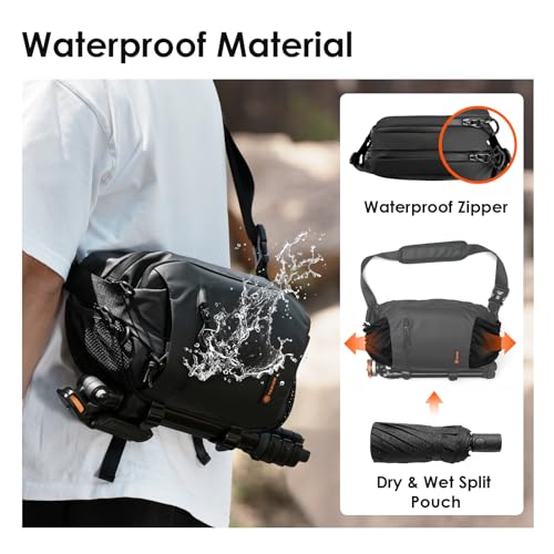 TARION Urban Camera Sling Bag - Waterproof 5.5L Crossbody Bag with Expandable Wet/Dry Separation Pocket & Tripod Strap - XProber - size: XProber (5.5 Liters)