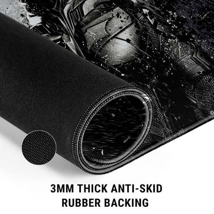 Skinit Small Gaming Mouse Pad - Officially Licensed The Dark Knight Rises Raining Design with Stitched Edges, Waterproof, Non-Slip Rubber Base, Desk Mat for Keyboard & Mouse, 12.6" x 11" inches - color: Black - DRKNTR03, size: 12.6" x 11"