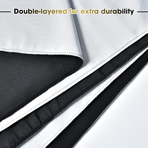 UTEBIT 6.5x10ft Black White Backdrop Screen, High Density Polyester Fabric | Pure Black White Photo Backdrop Curtain Screen with 4 Spring Clamps for Photography Photoshoot Portrait Party Video Studio - size: 3*5FT