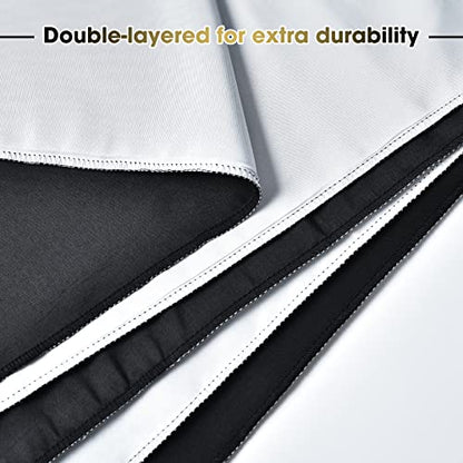 UTEBIT 6.5x10ft Black White Backdrop Screen, High Density Polyester Fabric | Pure Black White Photo Backdrop Curtain Screen with 4 Spring Clamps for Photography Photoshoot Portrait Party Video Studio - size: 3*5FT