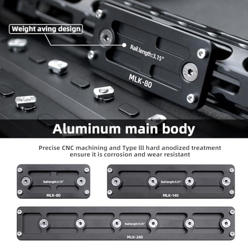 Arca Rail Mount, 5.51 inch Arca Swiss for Rifle Tripod Ballhead Quick Release Plate, Aluminum Arca Plate Compatiable RRS (5.5inch) - size: 5.51inch