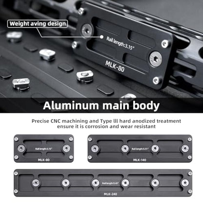 Arca Rail Mount, 5.51 inch Arca Swiss for Rifle Tripod Ballhead Quick Release Plate, Aluminum Arca Plate Compatiable RRS (5.5inch) - size: 5.51inch