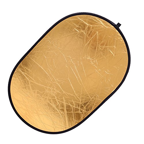 Collapsible 5-in-1 Oval Reflector Diffusers for Photography 23"x35"/60x90cm Multi-Disc Reflectors with Carrying Case for Photo Studio Shooting- Translucent, Gold, Silver, Black and White - size: 23x35inch 5in1