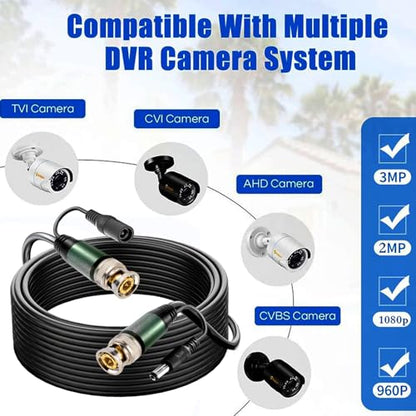 1Pack 60ft bnc Video Power Cable, All-in-One Siamese Video and Power Security Camera CableSecurity Camera Cable Wire Cord for CCTV dvr Surveillance System - size: 60FT, style: 1Pack