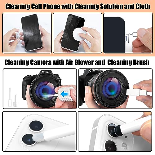 walrfid Laptop Phone Screen Cleaner Kit, Computer Keyboard Brush Cleaning Spray for iPhone AirPods MacBook iPad, 20-in-1 Electronic Device Clean Tool for Camera Earbud Car Screens (White) - color: White
