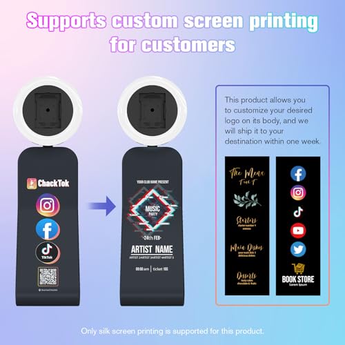 MWE Portable Lightweight Photo Booth Stand Compatible with Any iPad Photo Booth with Software APP and Remote Control, RGB Ring Lights Music Sync,Logo Customization (Black, Large Box-Honeycomb Box) - size: Large Box-Honeycomb Box