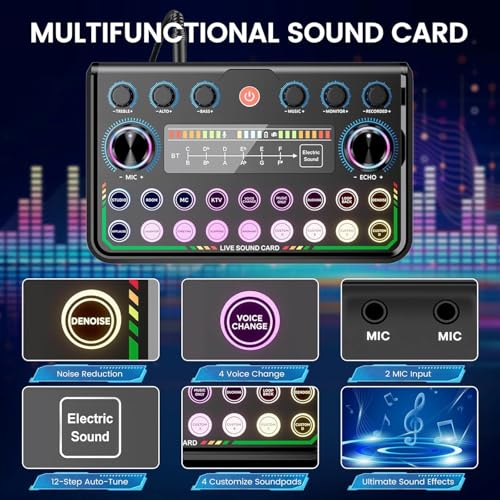 ALSO GO Podcast Equipment Bundle for 2, Podcast Microphone Bundle with Voice Changer, Recording Studio Equipment with Audio Interface, for Podcasting, Recording, Singing, Streaming, Gaming