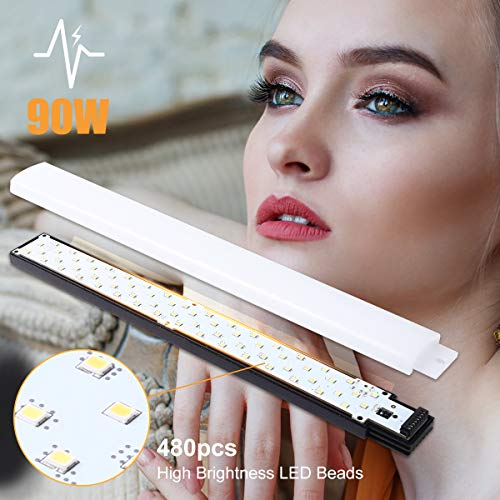 GVM Ring Light Kit with Tripod, 90W LED Circle Light with Detachable Light Bars Adjustable 3200K~5600K CRI 97+ Dimmable Bicolor LED Video Light for YouTube/Makeup/Vlogs/Live Streaming