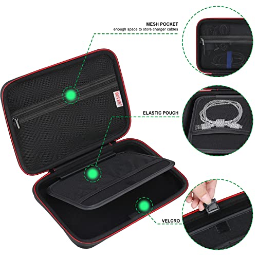BOVKE Travel GPS Case for 6.95” Garmin DriveSmart 65, 6-7 Inch Garmin RV 795/dēzl OTR710/OTR610/OTR700, DriveSmart 66/76, zūmo XT2 GPS Navigators, Extra Space fit Car Charger, Cables, Black - color: Black (Slim Case)