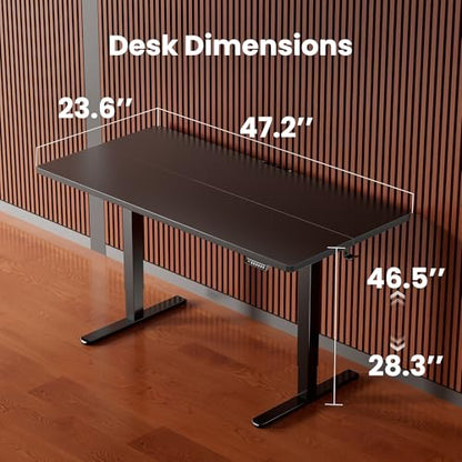 ErGear Height Adjustable Electric Standing Desk, 48 x 24 Inches Sit Stand up Desk, Memory Computer Home Office Desk, Black - color: Black, size: 47.2 X 23.6 Inches